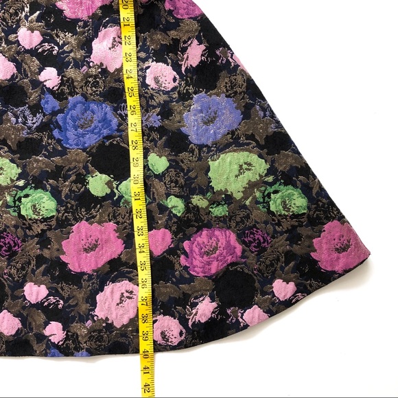 Tahari Jacquard Floral Metallic Fit + Flare Dress - Picture 11 of 11